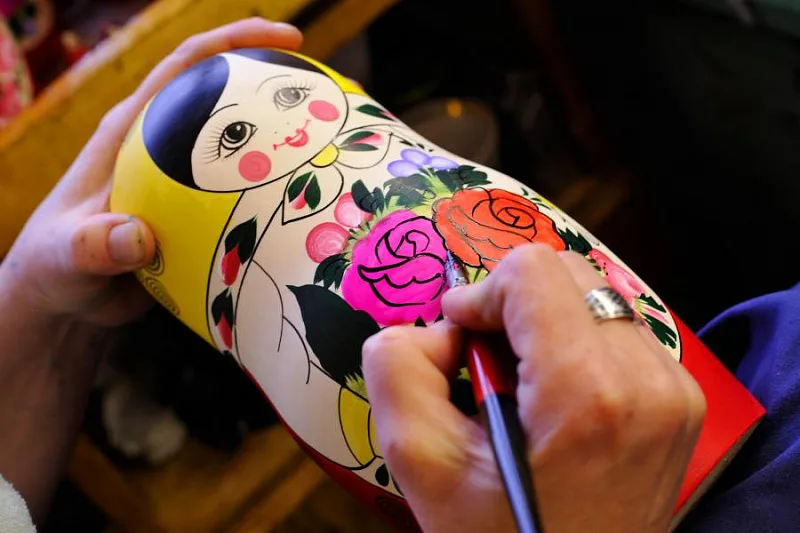 Master-class in Matryoshka factory. Sergiev Posad
